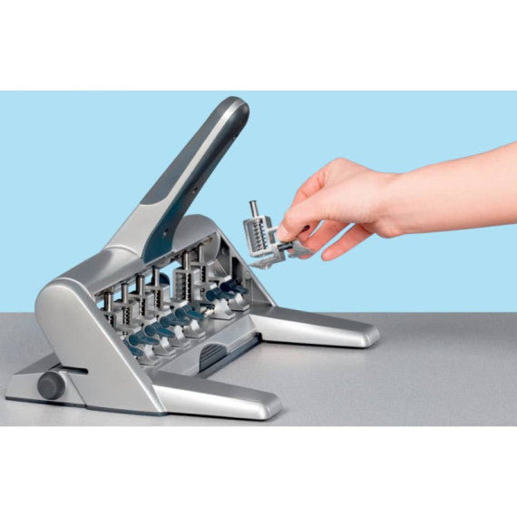 Perforatore a 4 fori a distanza variabile Leitz AKTO 5114 30 fogli grigio metallizzato - 51140184