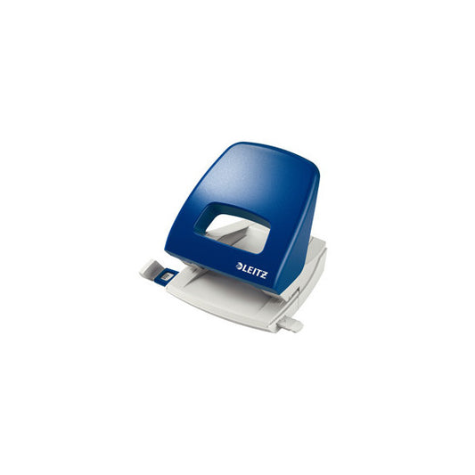 Perforatore Metal Rim 5005 - passo 8 cm - max 25 fogli - 2 fori - blu - Leitz