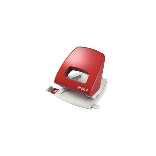 Perforatore Metal Rim 5005 - passo 8 cm - max 25 fogli - 2 fori - rosso - Leitz