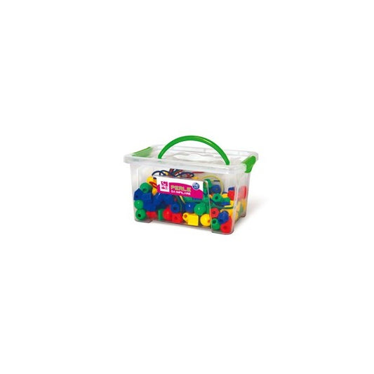 Perle in plastica - 2 cm - colori e forme assortiti - CWR - bauletto 140 pezzi
