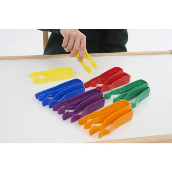 Pinzette jumbo Commotion TickiT per bambini - conf. 12 pz - 6 colori assortiti - 75088
