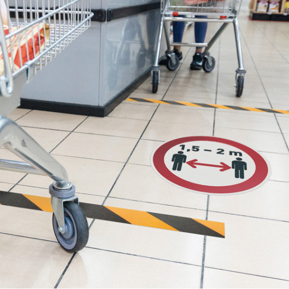 Pittogramma adesivo - da terra - Mantenere la distanza di sicurezza - diametro 43 cm - Durable