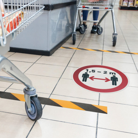 Pittogramma adesivo - da terra - Mantenere la distanza di sicurezza - diametro 43 cm - Durable