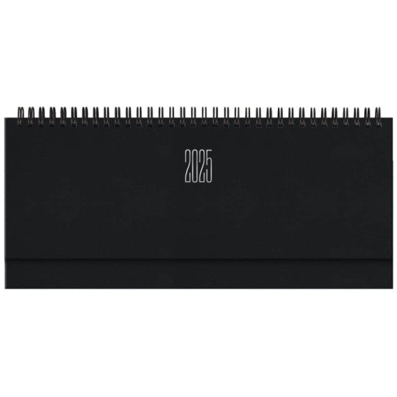 Planning 2025 settimanale c/spirale gommato 29,8x10,5 cm nero 25-023000406C