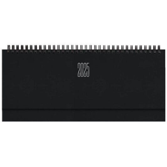 Planning 2025 settimanale c/spirale gommato 29,8x10,5 cm nero 25-023000406C
