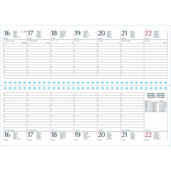 Planning 2025 spiralato 29,8x10,5 cm Gommato verde 25-023000404C