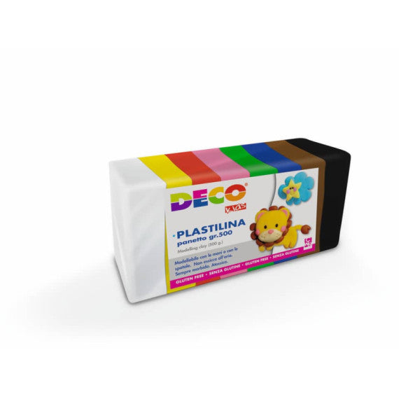 Plastilina Deco in panetto da 500 g - conf. da 10 colori assortiti - 07033