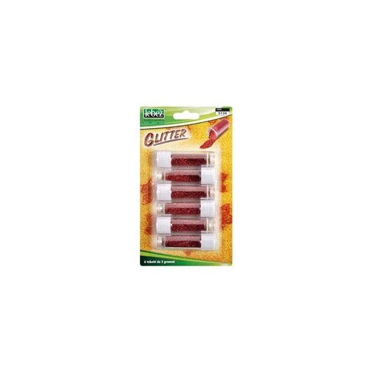 Porporina glitter - 2gr - rosso - Lebez - conf. 6 tubi