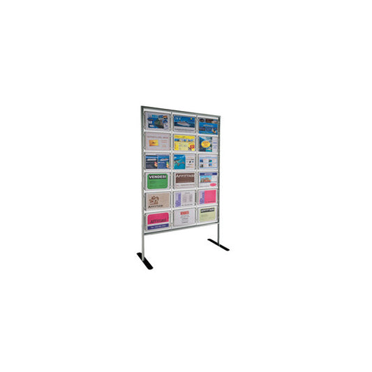 Porta avvisi Menpa da terra - 18 display A4 orizzontali - Tecnostyl