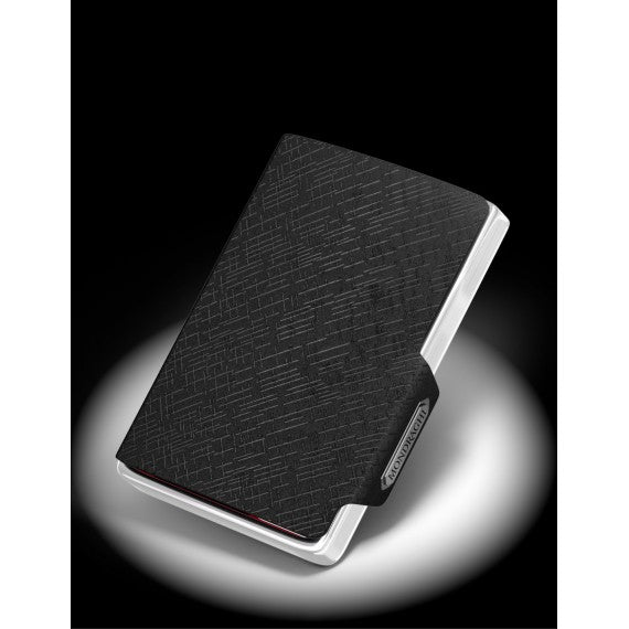 PORTA TESSERE MONDRAGHI ELEGANCE CUT BLACK - MINI WALLET IN PELLE CON PROTEZIONE RFID 9 TESSERE CARDS + BANCONOTE MADE IN ITALY