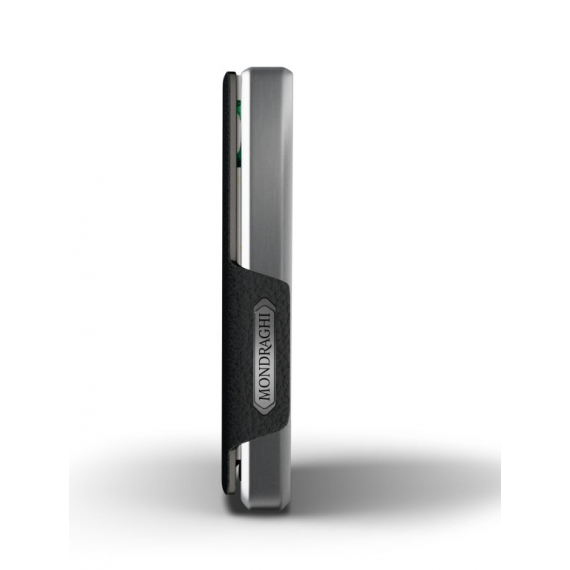 Porta tessere Mondraghi ONE BLACK ,mini wallet in pelle con protezione RFID,fino a 9 cards + banconote Made in Italy