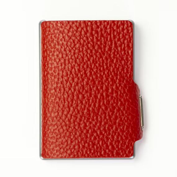 Porta tessere Mondraghi ONE PLUS RED con portamonete,mini wallet in pelle con protezione RFID,fino a 9 cards + banconote