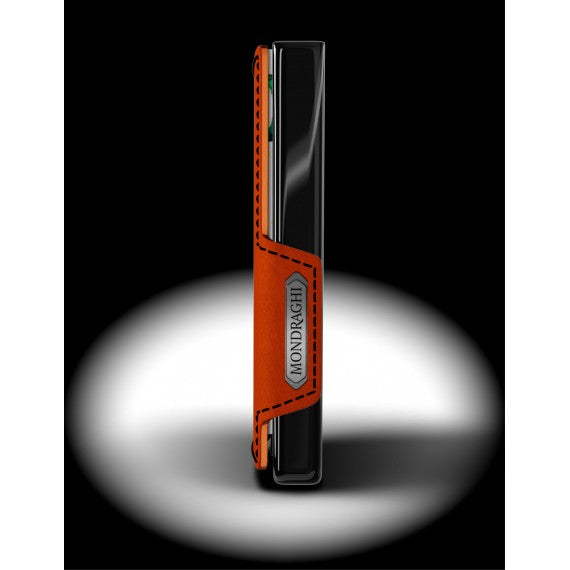 PORTA TESSERE MONDRAGHI RACING ORANGE - MINI WALLET IN PELLE CON PROTEZIONE RFID - 9 TESSERE - CARDS + BANCONOTE MADE IN ITALY