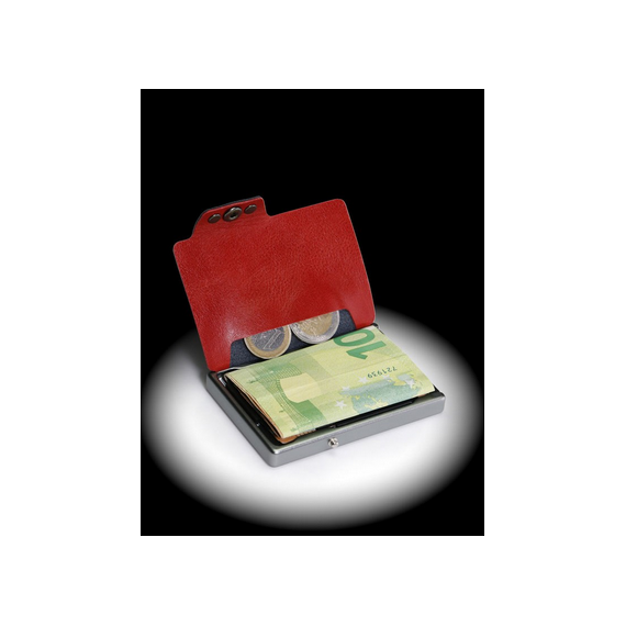 Porta tessere Mondraghi SAFFIANO PLUS BLACK con portamonete,mini wallet in pelle con protezione RFID, 9 cards + banconote