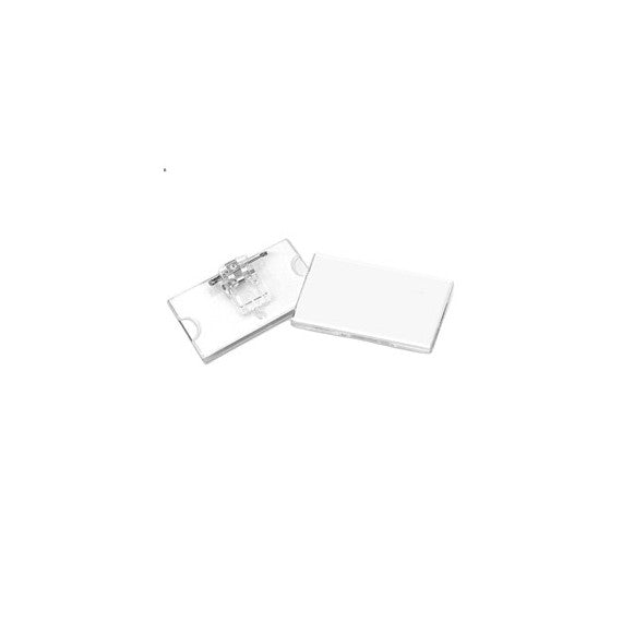 Portabadge con clip e spilla - 6,5 x 3 cm - Lebez