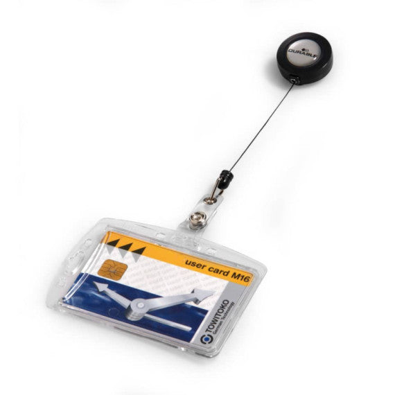 Portabadge Durable Chiuso con chiocciola yo-yo 1 tessera conf. 10 pz 54x87 mm 8012-19