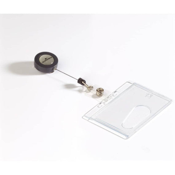 Portabadge Durable Chiuso con chiocciola yo-yo 1 tessera conf. 10 pz 54x87 mm 8012-19