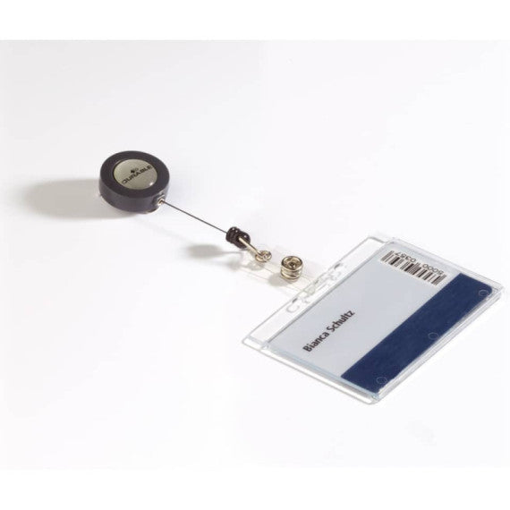 Portabadge Durable Chiuso con chiocciola yo-yo 1 tessera conf. 10 pz 54x87 mm 8012-19