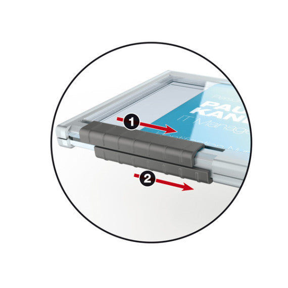 Portabadge PushBox Duo - 2 tessere inseribili - 5,4 x 8,7 cm - Durable - conf. 10 pezzi
