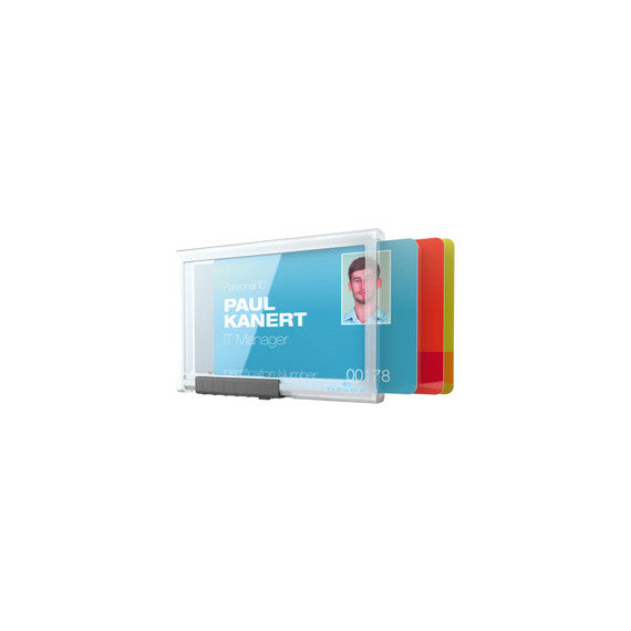 Portabadge PushBox Trio - 3 tessere inseribili - 5,4 x 8,7 cm - Durable - conf. 10 pezzi