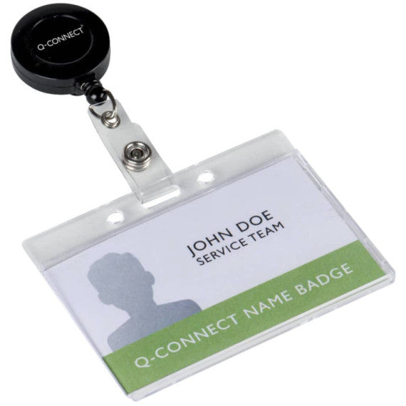 Portabadge Q-Connect 85x54 mm con clip - rigido - conf. da 10 - KF14148