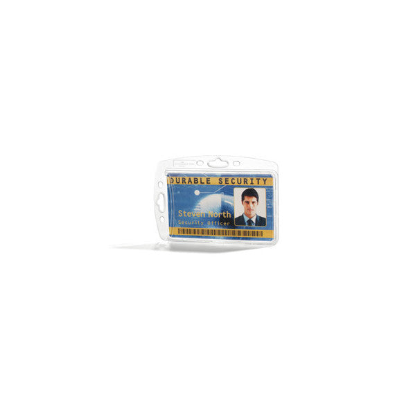 Portabadge rigido - 5,4 x 8,7 cm - trasparente - Durable - conf. 10 pezzi