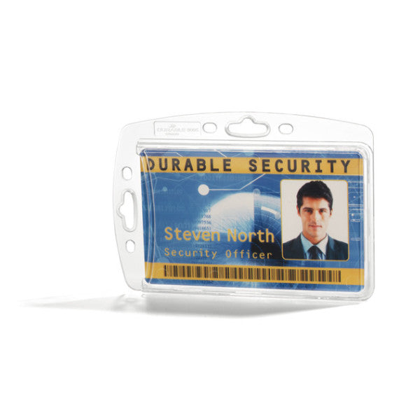 Portabadge rigido - 5,4 x 8,7 cm - trasparente - Durable - conf. 10 pezzi
