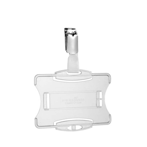 Portabadge rigido Durable 85x54 mm con clip di sicurezza orientabile trasparente Conf. 25 pezzi - 811819