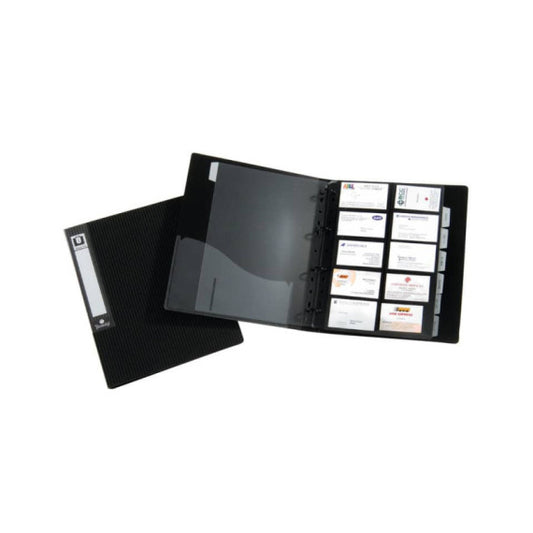 Portabiglietti da visita ad anelli TECNOSTYL in PPL da 500 scomparti in 25 pagine 26x32x4 cm nero - BT601