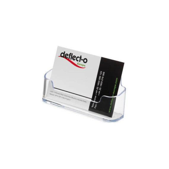 Portabiglietti da visita da tavolo deflecto® in polistirene 1 scomparto trasparente 9,6x5,5x5 cm - 70101