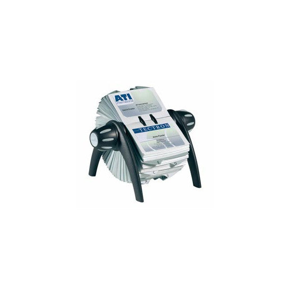 Portabiglietti da visita rotativo Visifix® Flip - 200 buste - 25 schede alfabetiche A/Z - 21,5x12x18,5 cm - Durable