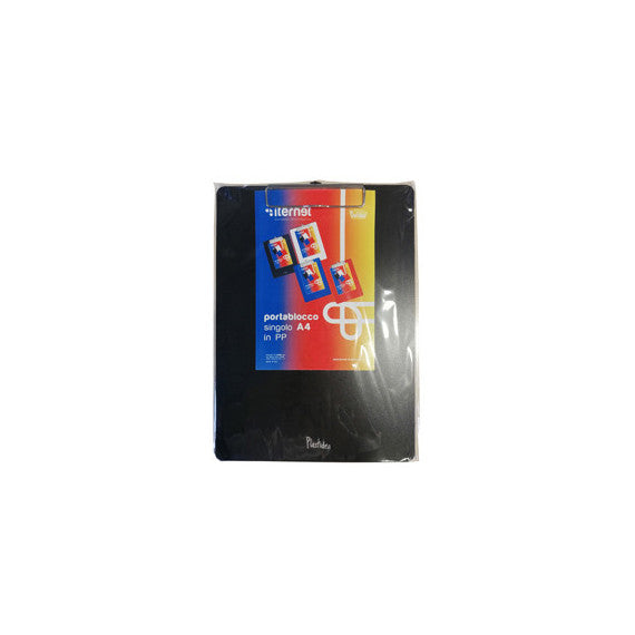Portablocco con molla in metallo - copertina in PPL - A4 - nero - Iternet