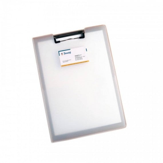 Portablocco TECNOSTYL A4 in PPL 24x1x33 cm con mollettone fermafogli - trasparente - CB002