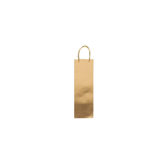 Portabottiglie natale - 12 x 37 x 9 cm - carta metal - oro - Sadoch