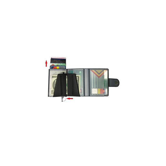 Portacard Wally Carbon - 6x9,5cm - nero - Alplast
