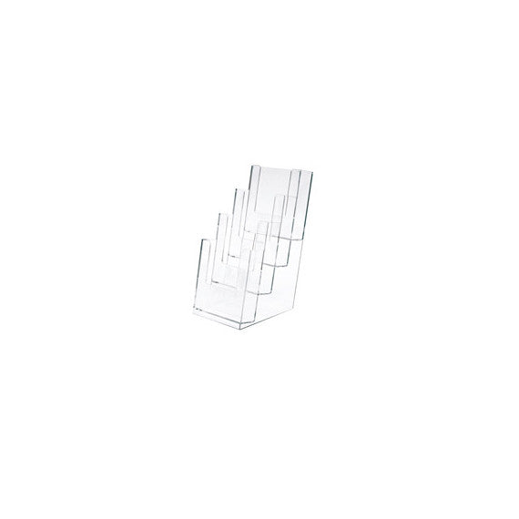 Portadepliant - 11 x 25 x 14 cm - plastica - trasparente - Lebez