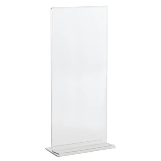 Portadepliant in PET Lebez con base a T formato 1/3 di A4 10x21cm - trasparente - 80993