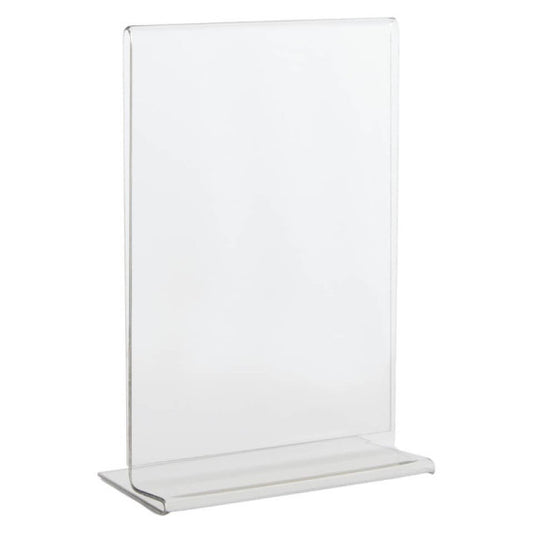 Portadepliant in PET Lebez con base a T formato A6 10,5x15cm - trasparente - 80996