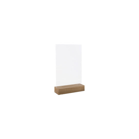 Portadepliant -  verticale - con base in legno - 10,5 x 15 cm - acrilico - Lebez