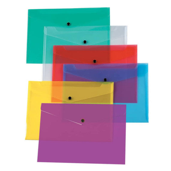 Portadocumenti con bottone Q-Connect A4+ ppl trasparente KF01244