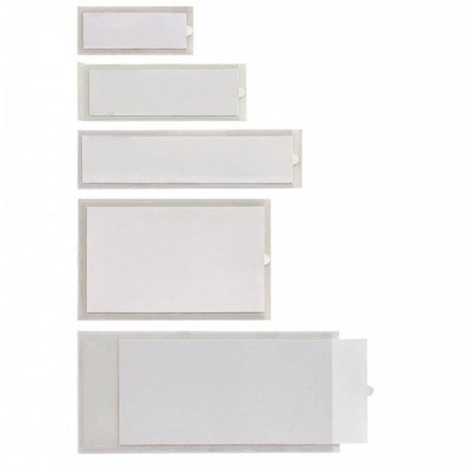 Portaetichette adesive Sei Rota IesTI A1 24x63 mm - trasparente - confezione risparmio 100 pezzi - 320411
