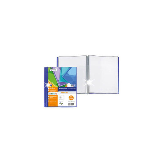 Portalistini Asso TI - personalizzabile - PP liscio - 15 x 21 cm - 100 buste -  blu - Sei Rota