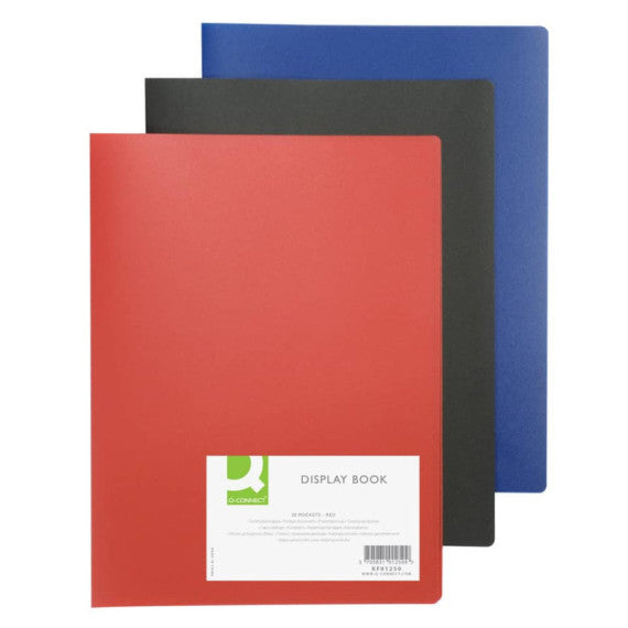 Portalistini in polipropilene con 30 tasche Q-Connect formato A4 - nero opaco - KF01256