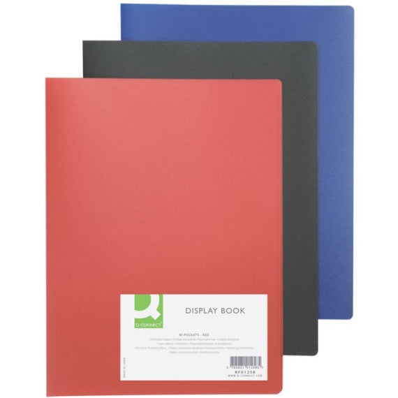 Portalistini in polipropilene con 40 tasche Q-Connect formato A4 - rosso opaco - KF01258