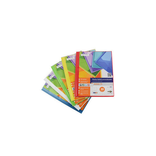 Portalistini personalizzabili Asso TI - 30 buste - 22 x 30 cm - colori assortiti - Sei Rota
