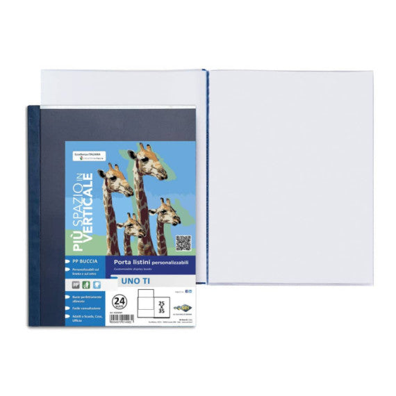 Portalistini UNO T Sei Rota a libro PP buccia - 25x35 cm - 24 interni - blu - 55252407 CF10