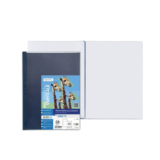 Portalistini UNO T Sei Rota a libro PP buccia - 30x42 cm - 24 interni - blu - 55312407