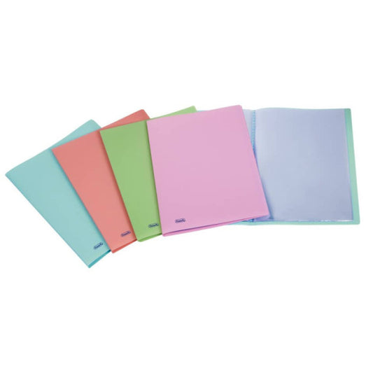 Portalistino Favorit Pastel liscio in PPL opaco 22x30 cm 60 buste fisse colori assortiti - 400115583