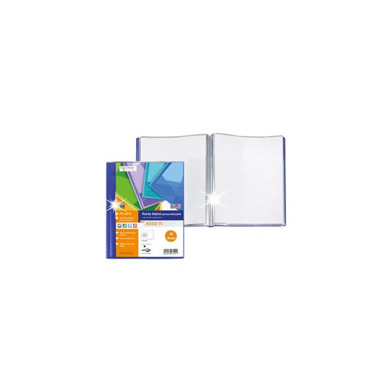 Portalistino personalizzabile Asso TI - 15 x 21 cm - 40 buste - blu - Sei Rota