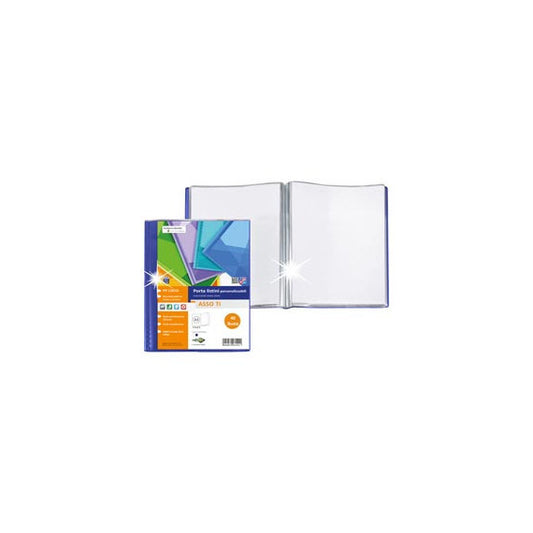 Portalistino personalizzabile Asso TI - 15 x 21 cm - 40 buste - blu - Sei Rota